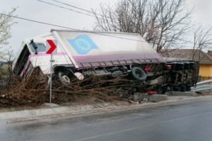 Commercial truck after accident