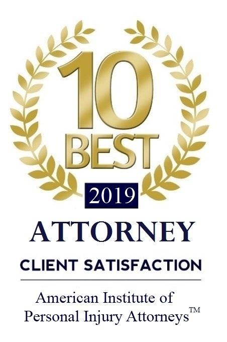 American Institute of Personal Injury Attorneys 2019 award for client satisfaction